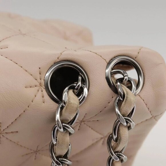 CHANEL Matelasse Chain Shoulder Bag Grained Calf Skin Pink CC Auth - Picture 9 of 15